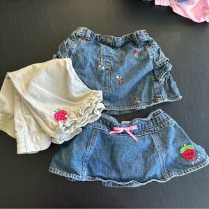 Y2K Gymboree and faded glory strawberry bottoms bundle of 3